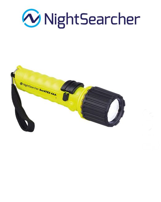 Nightsearcher Intrinsically Safe SAFATEX 4AA ATEX Hazardous Area 4 x AA lightweight flashlight