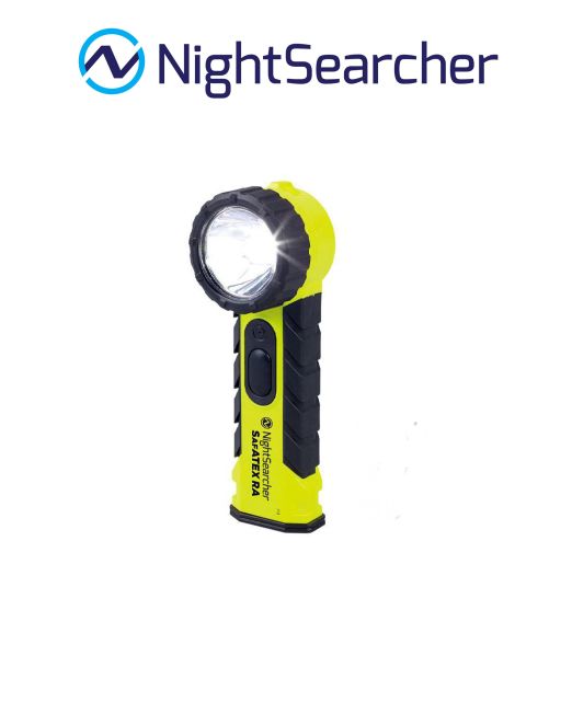 Nightsearcher Intrinsically Safe SAFATEX RA ATEX Hazardous Area 4 x AA Right Angled LED Hand Torch
