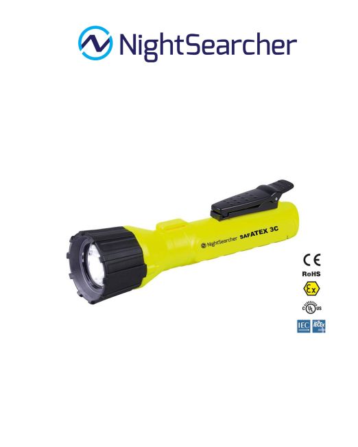 Nightsearcher Intrinsically Safe SAFA-FLA-3C 150 Lumens 3 x C ATEX Hazardous Area LED Flashlight