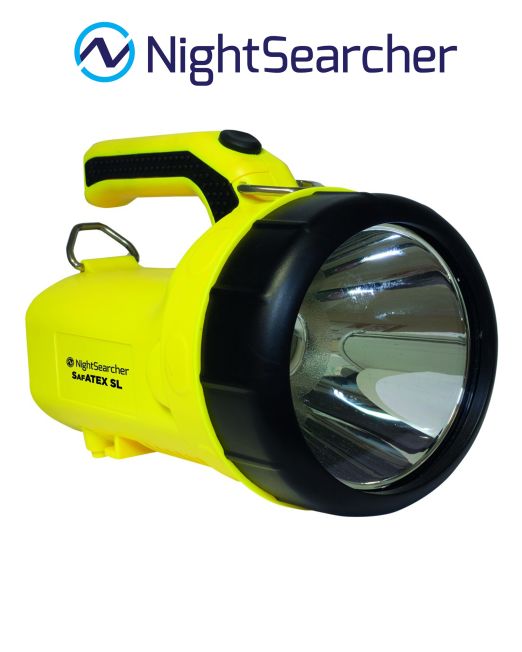 Nightsearcher Intrinsically Safe SafATEX Sigma Searchlight ATEX Hazardous Area Rechargeable LED Searchlight with 370 Lumens